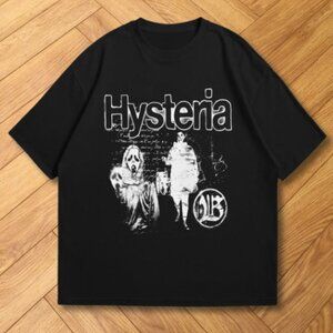 Hysteria Abstract Scream Graphic Tee Black